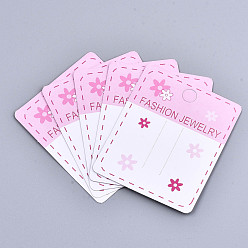 Hot Pink Cardboard Hair Clip Display Cards, Rectangle, Hot Pink, 7.3x6cm