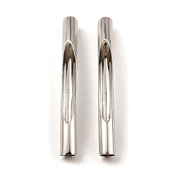 Платина Бисера латунной трубки, полые изогнутые трубки, платина, 50x5 мм, отверстие : 4.5 мм