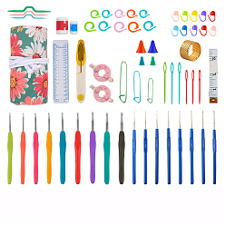 Color mezclado Conjuntos de herramientas de costura, incluyendo enhebradores de agujas, dedal de latón, cinta métrica, alfileres de cabeza y imperdible, color mezclado, 380x170 mm