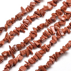 Goldstone Synthetic Goldstone  Chip Bead Strands, 5~8x5~8mm, Hole: 1mm, about 31.5 inch