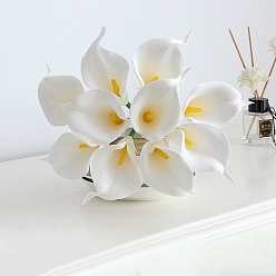 Blanco Flor artificial de imitación de cuero de cala, Flor artificial para decoración interior y exterior., blanco, 350x90x70 mm