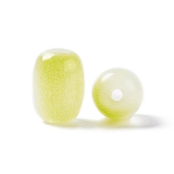 Yellow Opaque Glass Beads, Barrel, Yellow, 10x8mm, Hole: 1.6mm