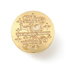 Word Christmas Theme Wax Seal Brass Stamp Head, for Wax Seal Stamp, Golden, Word, 25x14.5mm, Inner Diameter: 7mm