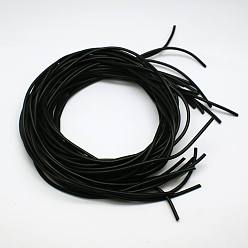 Черный Синтетический шнур резиновые бисером, круглые, твердый, без отверстия , чёрные, 4.0 мм, около 1.09 ярдов (1 м) / прядь