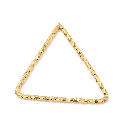 Real 18K Gold Plated 304 Stainless Steel Linking Rings, Textured, Triangle, Real 18K Gold Plated, 21x22x1mm, Inner Diameter: 19x18mm