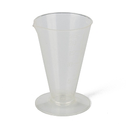 Blanc Tasse à mesurer des outils en plastique, tasse graduée, blanc, 4.1x3.85x6 cm, capacité: 25 ml (0.85 fl. oz)