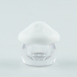 Clear Mushroom Shape Transparent Acrylic Refillable Container with PP Plastic Cover, Portable Travel Lipstick Face Cream Jam Jar, Clear, 4.48x4.48cm, Capacity: 10g