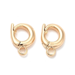 Real 18K Gold Plated Brass Twister Clasps, Oval, Real 18K Gold Plated, 10.5x7.5x2.5mm, Hole: 1.6mm, Inner Diameter: 4mm