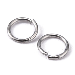 Stainless Steel Color 304 Stainless Steel Open Jump Rings Jump Rings, Stainless Steel Color, 9x0.9mm, Inner Diameter: 7.2mm