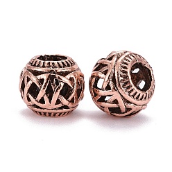 Red Copper Alloy European Beads, Rondelle, Large Hole Beads, Cadmium Free & Nickel Free & Lead Free, Red Copper, 10.5x9mm, Hole: 5mm