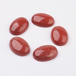 Красный Камень Кабошоны из натуральной красной яшмы с плоской спинкой, овальные, 30x22x7~8 мм