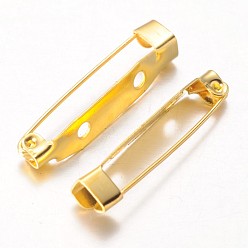 Золотой Железная фурниутра для броши, назад бар контакты, золотые, 30 мм длиной, шириной 5 мм , толщиной 6 мм , отверстие : 1.5 мм