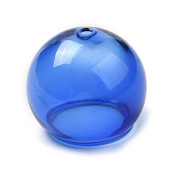 Bleu Cône de perles de verre transparent, pour la fabrication de carillons éoliens, demi-tour, bleu, 20x17mm, Trou: 1.6mm, diamètre intérieur: 12.4 mm