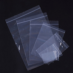 Blanc Sacs en plastique à fermeture éclair, sacs d'emballage refermables, joint haut, sac auto-scellant, rectangle, blanc, 26x18 cm, épaisseur unilatérale : 3.9 mil(0.1mm), 100 pcs /sachet 