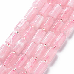 Rose Quartz Natural Rose Quartz Beads Strands, Faceted, Column, 8~11x6~8x5~7mm, Hole: 1mm, about 15~17pcs/strand, 7.28~7.48 inch(18.5~19cm)