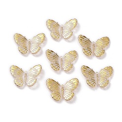 Goldenrod Transparent Acrylic Pendants, Butterfly, Goldenrod, 23x30x2.5mm, Hole: 1.2x1mm, about 500pcs/500g