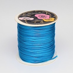 Bleu Ciel Foncé Fil de nylon, corde de satin de rattail, bleu profond du ciel, 1mm, environ 87.48 yards (80m)/rouleau
