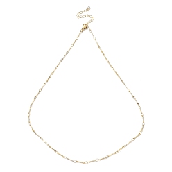 Oro Chapado de iones (ip) 304 collar de cadena de eslabones de barra texturizada de acero inoxidable, dorado, 17.52 pulgada (44.5 cm)