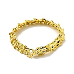 Oro Pulsera de cadena con envoltura de dragón de aleación para hombre, dorado, 9 pulgada (22.9 cm)