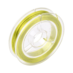 Amarillo de Verde Hilo elástico con cuentas elásticas fuertes, cuerda de cristal elástica plana, verde amarillo, 0.8 mm, aproximadamente 10.93 yardas (10 m) / rollo