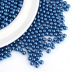 Bleu Marine Perles acryliques en nacre d'imitation , sans trou, ronde, bleu marine, 3 mm, sur 10000 PCs / sac