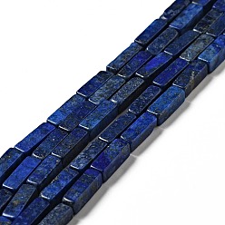 Lapis Lazuli Lapis-lazuli, brins de perles naturels , cuboïde, teint, 12~13x4~5x4~5mm, Trou: 1mm, Environ 29 pcs/chapelet, 15.24'' (38.7 cm)