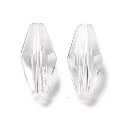 Claro Perlas de vidrio transparentes, facetados, bicono, Claro, 12x6 mm, agujero: 1 mm