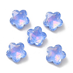 Zafiro Cabujones de diamantes de imitación de vidrio estilo mocha k, puntiagudo espalda y dorso plateado, facetados, flor del ciruelo, zafiro, 9 mm