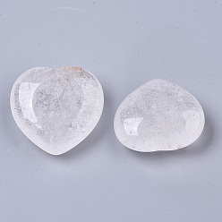 Quartz Crystal Natural Quartz Crystal Heart Love Stone, Pocket Palm Stone for Reiki Balancing, 30x30.5x12.5mm