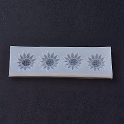Blanc Moules en silicone de qualité alimentaire, moules de résine, pour la résine UV, fabrication de bijoux en résine époxy, fleur, blanc, 35x120x8mm, Taille intérieure: 23 mm
