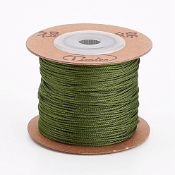 Vert Olive Foncé Câblés en nylon, fils de chaîne cordes, vert olive foncé, 1mm, environ 54.68~59.05 yards (50~54mm)/rouleau