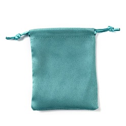 Verdemar Claro Bolsas de embalaje de gamuza sintética, bolsas de cordón, verde mar claro, 9.6x8 cm