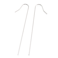 Stainless Steel Color 304 Stainless Steel Earring Hooks, Stainless Steel Color, 75x17mm, 20 Gauge, Pin: 0.8mm