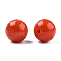 Красный Бусины из cмолы, имитация драгоценных камней, круглые, красные, 12x11.5 мм, отверстие : 1.5~3 мм