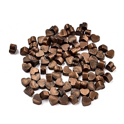 Coconut Brown Sealing Wax Particles, for Retro Seal Stamp, Heart, Coconut Brown, 7.3x8.6x5mm, about 110~120pcs/bag