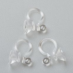 Clear Plastic Clip-on Earring Findings, for Non-pierced Ears, Clear, 12x9x1.2mm, Fit for 4.8mm Rhinestone