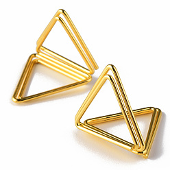 Golden Mini Iron Place Card Holders, Cute Table Card Holders, for Wedding, Parties, Triangle, Golden, 17x23x24~30mm