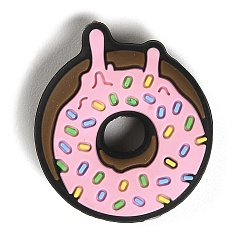Donut Силиконовые фокусные шарики, жевательные бусины для чайников, DIY уход за ожерельем, пончик, 28x25x8 мм, отверстие : 2.5 мм