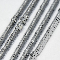 Platinum Plated Electroplate Non-magnetic Synthetic Hematite Beads Strands, Triangle, Grade A, Platinum Plated, 3x3x1mm, Hole: 1mm, about 400pcs/strand, 16 inch