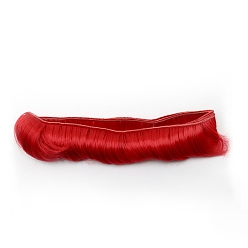 Brique Rouge Cheveux de perruque de poupée de coiffure frange courte fibre haute température, pour bricolage fille bjd making accessoires, firebrick, 1.97 pouce (5 cm)