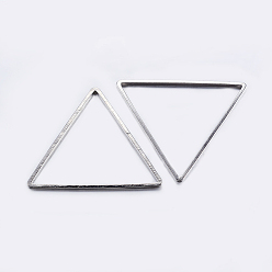 Platine Anneaux connecteurs en laiton, plaqué, triangle, platine, 17.5x20x0.8mm, diamètre intérieur: 15.5x17.5 mm