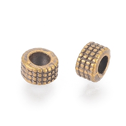 Bronze Antique Perles de style tibétain, couleur de bronze antique, perles d'alliage de zinc, sans plomb et sans cadmium, colonne, 5 mm de diamètre, Longueur 3mm, Trou: 3mm