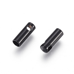 Electrophoresis Black 304 extremos del cable de acero inoxidable, tapas de los extremos, columna, electroforesis negro, 7.5x2.6 mm, agujero: 1.2 mm, diámetro interior: 2 mm