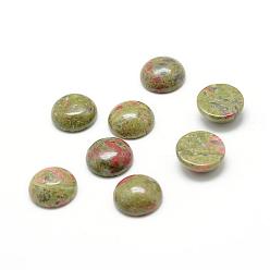 Unakita Cabujones de piedras preciosas naturales unakite, semicírculo, 16x6 mm