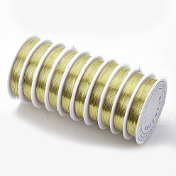 Gold Round Copper Jewelry Wire, Gold, 24 Gauge, 0.5mm, about 26.24 Feet(8m)/roll, 10 rolls/group