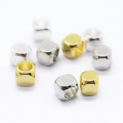 Mixed Color Cube Brass Spacer Beads, , Mixed Color, 4x4x4mm, Hole: 3mm