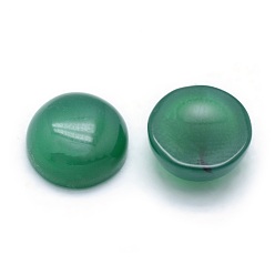 Ágata de Ónix Verde Cabuchones de ágata de ónix verde natural, semicírculo, 10x4~5 mm