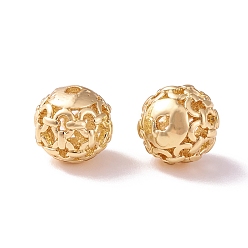Champagne Gold Laiton creuse perles rondes, or, 8x7.5mm, Trou: 1.4mm