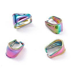 Rainbow Color Placage ionique (ip) 304 clips en acier inoxydable sur les bélières, couleur arc en ciel, 9.5x7x6.5mm, intérieur: 8x5 mm