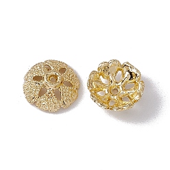 Light Gold Capuchon de perles en alliage, fleur, multi-pétale, or et de lumière, 8x3mm, Trou: 0.8~0.9mm